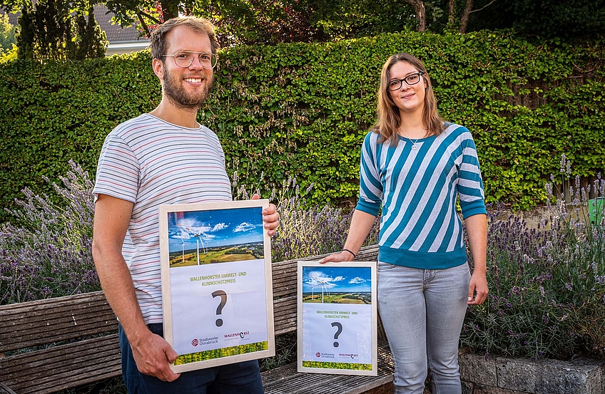 Stefan Sprenger und Isabella Draber freuen sich auf vielfältige Bewerbungen mit vorbildlichen Umwelt- und Klimaschutzprojekten.