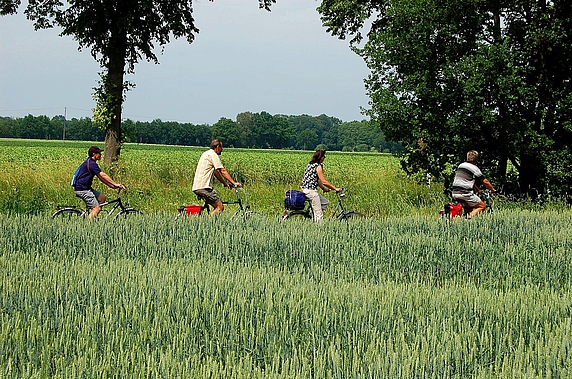 Fahrradfahrer auf dem Brückenradweg