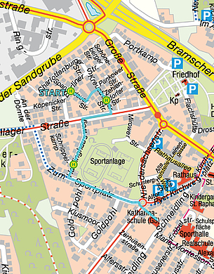 Aktueller Streckenverlauf des Walking Bus